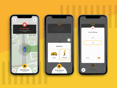 Croxtec App app app design driver map mobile mobile app pedestrian ui ui design uiux