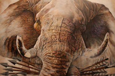 Undefeated arrows color coloredpencil drawing elephant wildlife