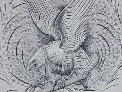 Eagle and Anchor americana anchor calligraphy eagle flourishing illustration