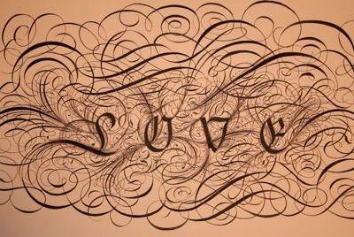 Crazy Love love romance typography calligraphy lettering flourishing script
