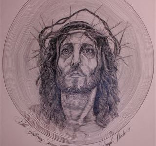 Single Stroke art calligraphy christ illustration jesus portrait