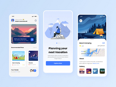 travel app ui