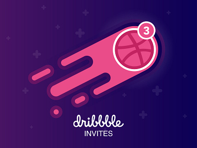 3 DRIBBBLE INVITES dribbble dribbble invite giveaway illustraion invitation invite invite giveaway invites space ticket tickets