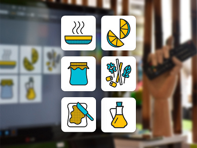 Illustration Icon Pack & My Workspace - 2016 bread breakfast food graphic graphic design hand icon illustration jam orange pack ui ui elements vegetable vinegar workspace