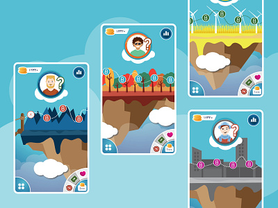 Chapaky Mobile Game - 2014 - Game Levels 2d avatar clean design flat design game illustration island levels menu mobile mobile app scroll ui