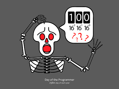 Day Of The Programmer 256 bones develop developer knowledge nescience programmer question scared science skeleton think