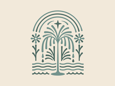 Earth Day california composition detailed design earth day flower gritty ornate design palm rain rainbow retro design star sun sustainability tree tree logo vines vintage design water waves