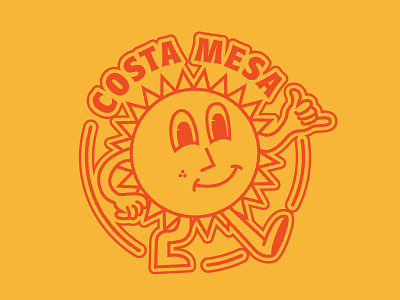 Costa Mesa-California costa mesa exercise retro shaka sticker sun surf vintage weekly challenge weekly warm up