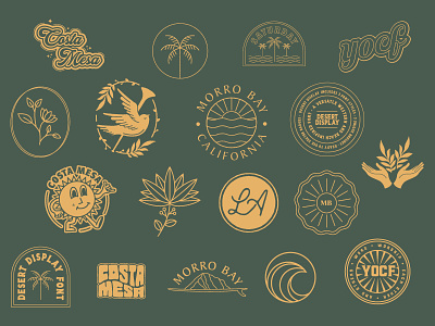 Vintage Logo Round Up 2019 california costa mesa dove flower palm tree retro retrowave vintage logo