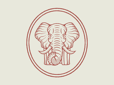 Vintage Elephant Badge americana badge elephant elephant logo red retro vintage vintage badge vintage elephant vintage logo