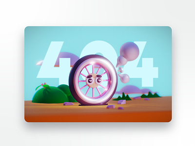 Flat 3d 404 bike clouds graphic design ipad nomad sculpt tire ui