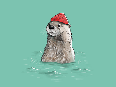 Stevesie bill murray esteban halloween illustration movie otter photoshop the life aquatic wes anderson