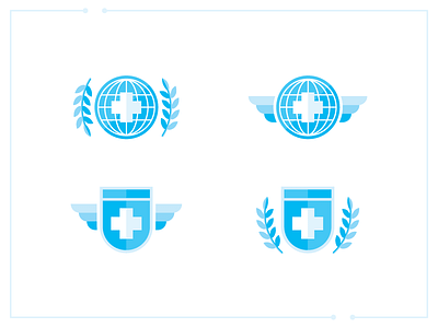 Health Dudes cross globe health icon illustration medical vector