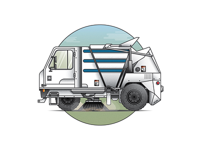 Sqweeps II city clean illustration machine street sweeper tires vector vehicle