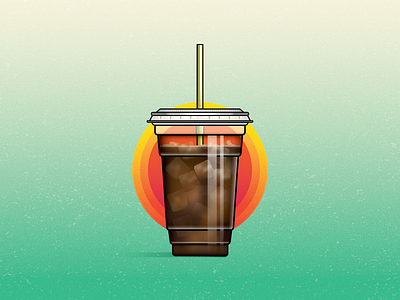 ICED caffeine coffee cool drink gradient iced coffee illustration summer vector