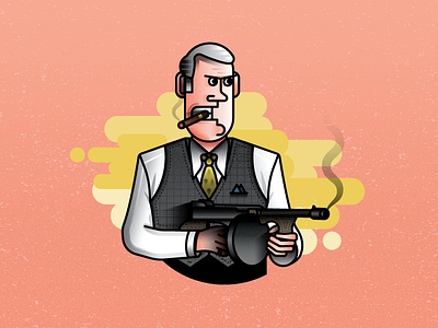 Ya Filthy Animal gangster illustration mob tommy gun vector