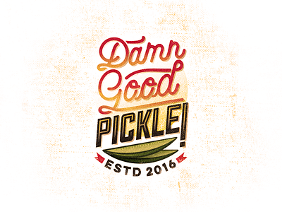 Pickle Party WIP canning illustration jar label pickles vector