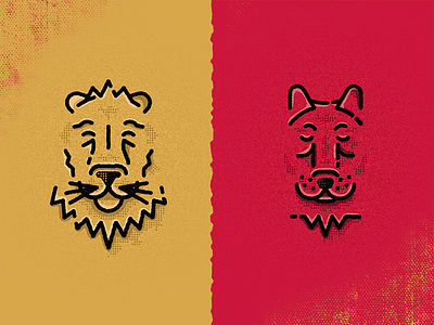 CatDog v1.0 animals icons illustration lion vector wolf