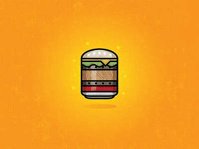 BBB beer bourbon burger icon illustration vector