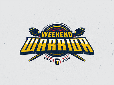 Weekend Warrior beer branding hops illustration logo sports vector