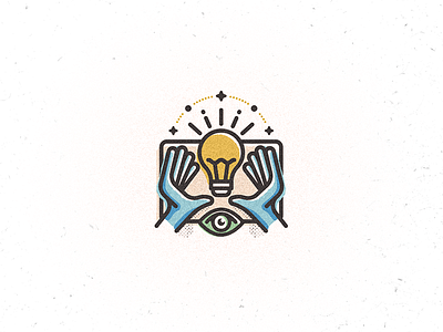 Ideation branding eye hands icon idea illustration lightbulb spark vector