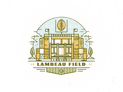 Lambeau 52weeks challenge cheeseheads field football green bay illustration lambeau packers sports vector wisconsin