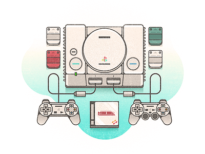 PS1 52weeks challenge controller illustration metal gear solid playstation ps1 snake vector video games