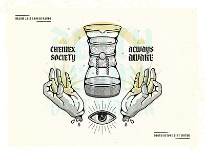 Chemex 52weeks caffeine challenge chemex coffee illustration secret society vector