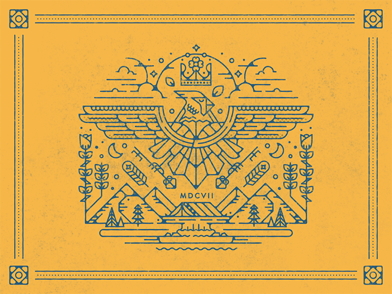 King Cardinal 2.1 king crown camp mountains bird virginia flag cardinal vector illustration