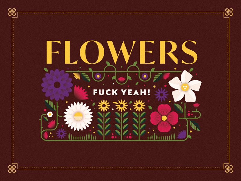 (Flow)er Budz thorns nature spring pollen outdoors vines flowers typography design vector illustration