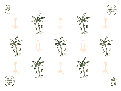 Beachy branding design florida icon illustration logo logo extras palmtree pattern surfboard vector