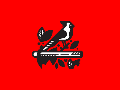 Red Card bird cardinal design doodle icon illustration logo vector virginia