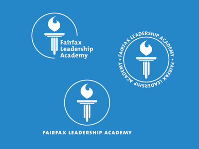 Fairfax Leadership Academy Logo logo school torch type