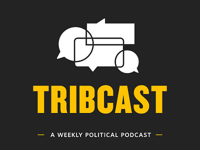 Texas Tribune "Tribcast" Logo knockout podcast speech bubble whitney