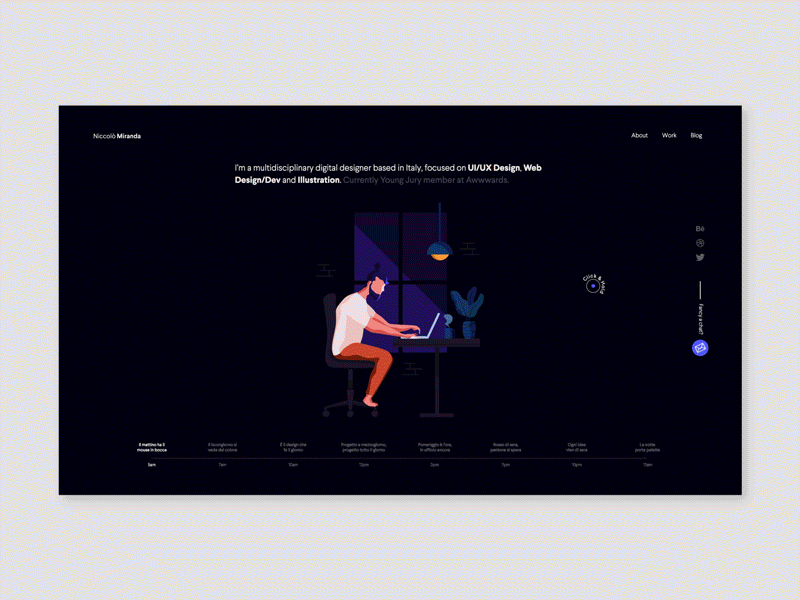 Niccolò Miranda Portfolio - Click & Hold colors flat design inspire interaction design micro interactions portfolio tend timeline transitions