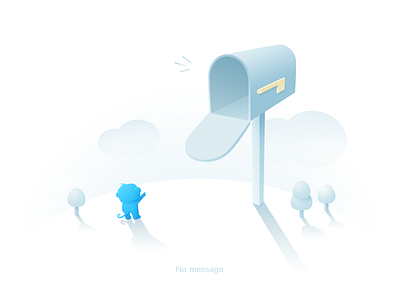 No message emotional design empty empty state flat illustration information letter box mailbox message moody popover ui