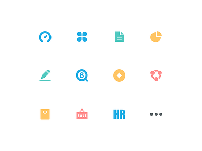 Icons abstract chart flat hr icon icons marketing operation report sales search write