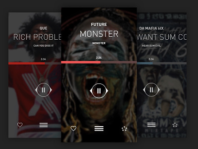 LiveMixtapes Player UI Exploration app hiphop iphone mixtapes music ui