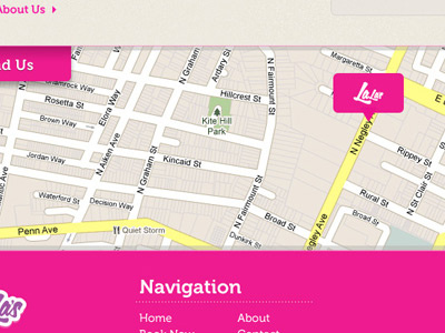 LaLa's Map tweeks find us google maps navigation pink pittsburgh purple