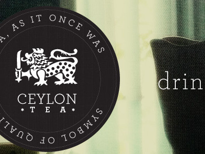 Ceylon Tea Logo Concept black ceylon circle cup drink lion logo tea