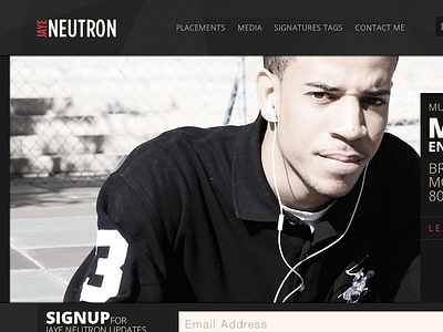 Jaye Neutron Website dark hiphop open sans producer retina website