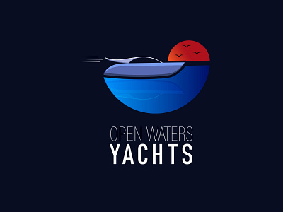 Open Waters Yachts branding design graphic design illustration logo typography vector