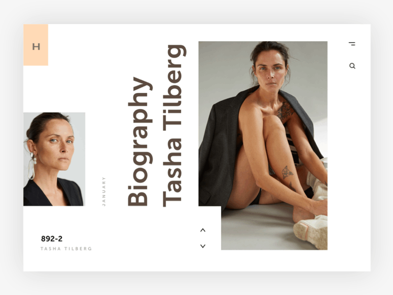 Model - Biography afisha blog clean magazine minimal