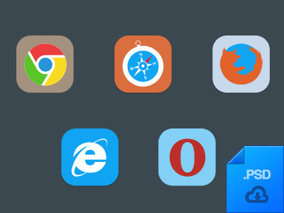 Flat Browser Icons