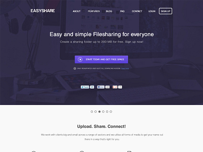 Easyshare Filesharing Template adobe photoshop agency fileshareing landing page psd responsive template theme user interface webdesign wordpress