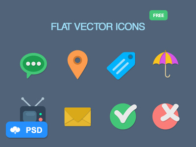 Free Flat Icons design download flat freebie icons modern photoshop psd template ui kit vector