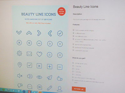 Beauty Line Icons On Shop