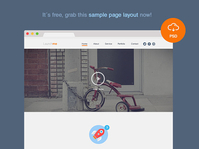 Launchme UI Kit - Free Sample download free graphic free psd free template freebies layout startup ui kit user experience webdesign wordpress