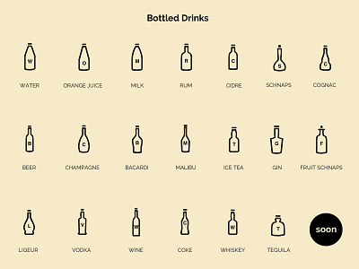 Bottled Drinks alcohol cocktails drinks food icons icon project line icons stroke icons supplements
