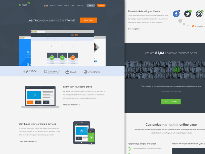 eLearn - Learning Platform Template by KL-Webmedia on Dribbble